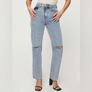 Holland Denim Light Wash Blue Jeans Princess Polly - Size: US 8